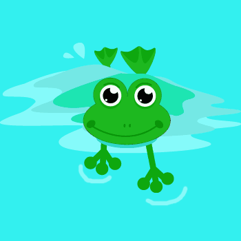 Frog swimming clipart.