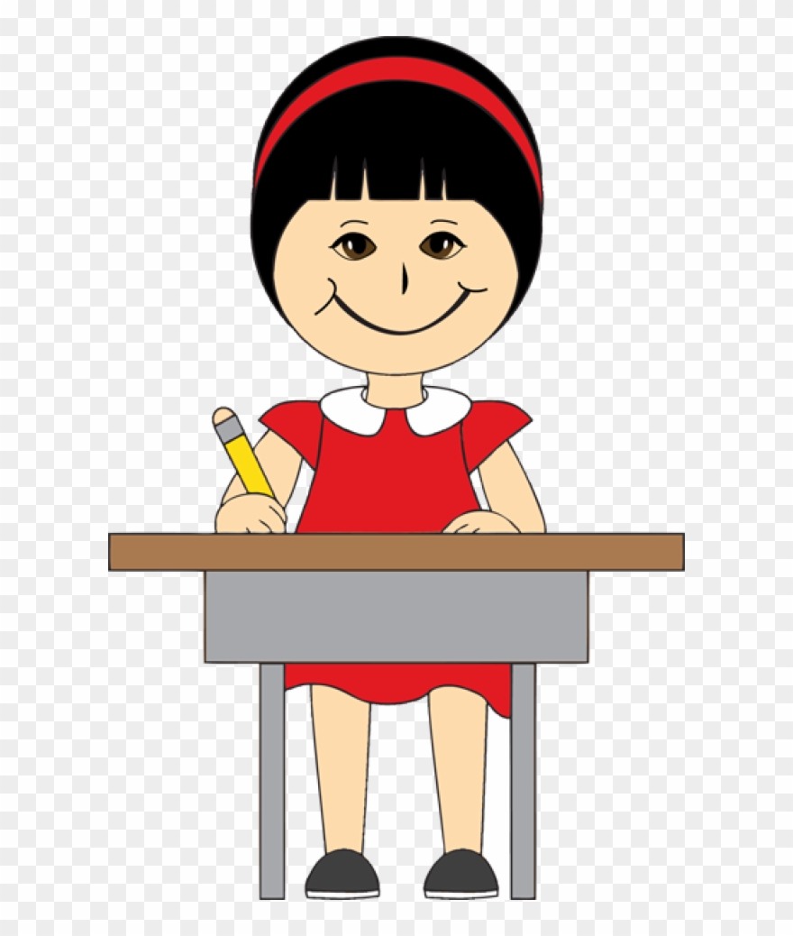 Clipart Children In School Desks.