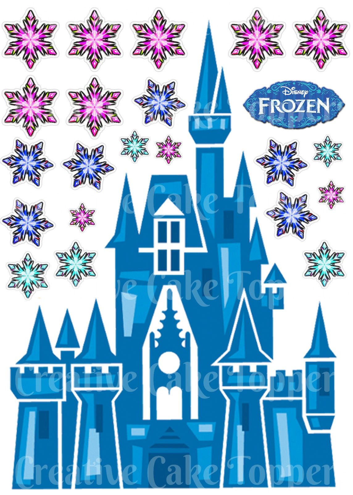 Details about Edible Disney FROZEN CASTLE Princess Snowflake Stand.