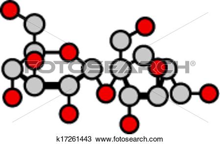 Clipart of Sucrose (table sugar, saccharose) molecule.