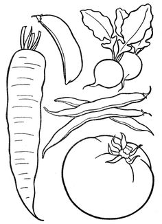 Basket Of Vegetables Clipart Black And White.