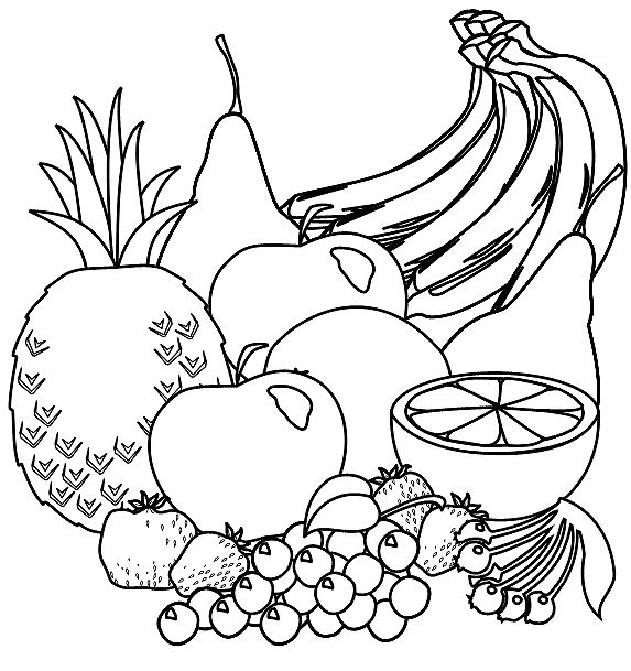 fruit and vegetables clipart black and white 10 free Cliparts ...