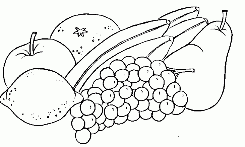 Fruits and vegetables clipart black and white fruit art.