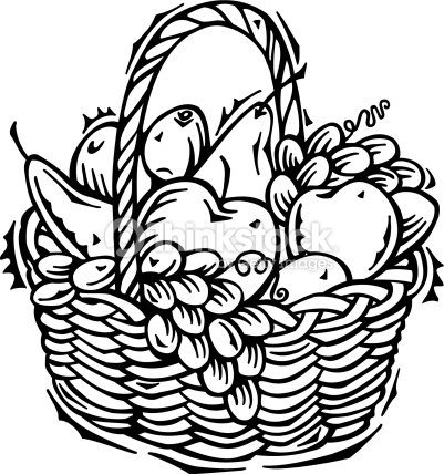 Fruits Basket Clipart Black And White.