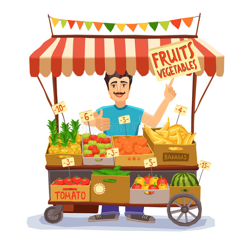 Fruit Seller Stock Illustrations.