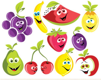 Kawaii fruit clipart.