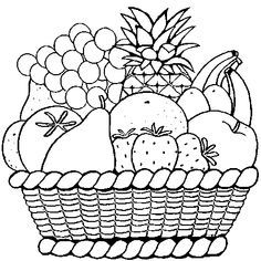 Clipart black and white fruits basket 5 » Clipart Portal.