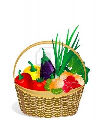 Vegetables In The Basket Clipart.