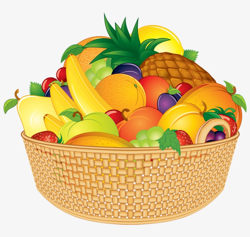 Fruit Basket Fruits And Vegetables Pictures, Food Clipart.
