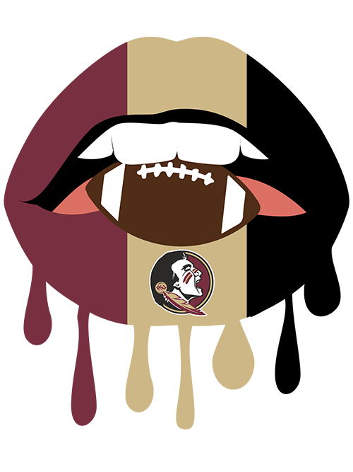 Dripping Lips Football FSU SVG & PNG.