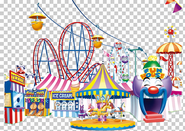 Carousel Amusement park, Happy amusement park, Fun House.