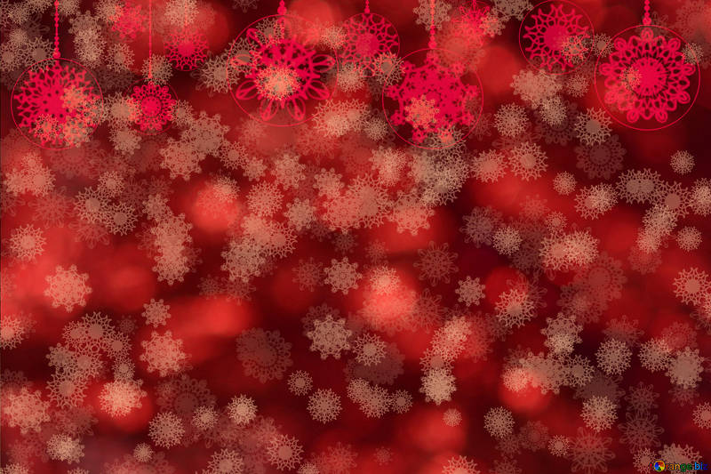 Flocos de neve natal e ano novo fundo de inverno vermelho.