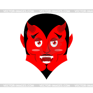 Red Devil. Funny demon. Satan with horns. Crafty.