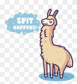 Funny Llama Illustration Clipart.