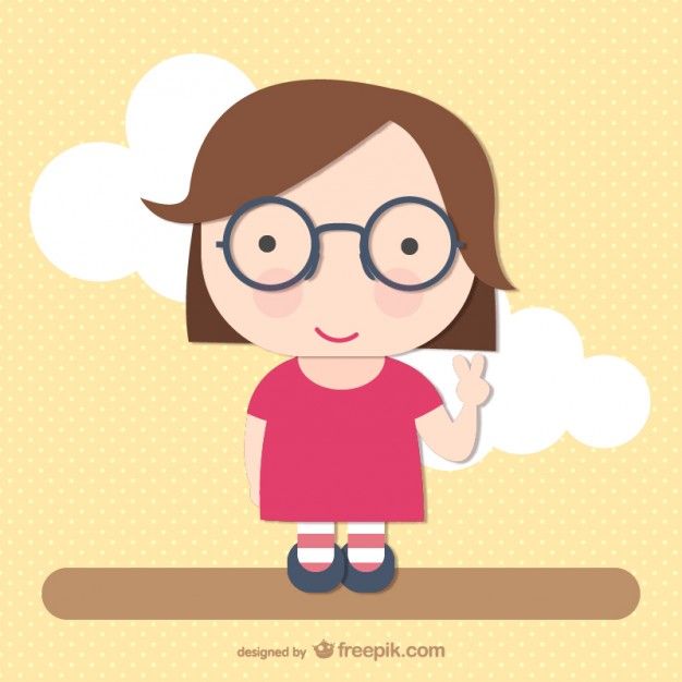 Cartoon girl character vector.