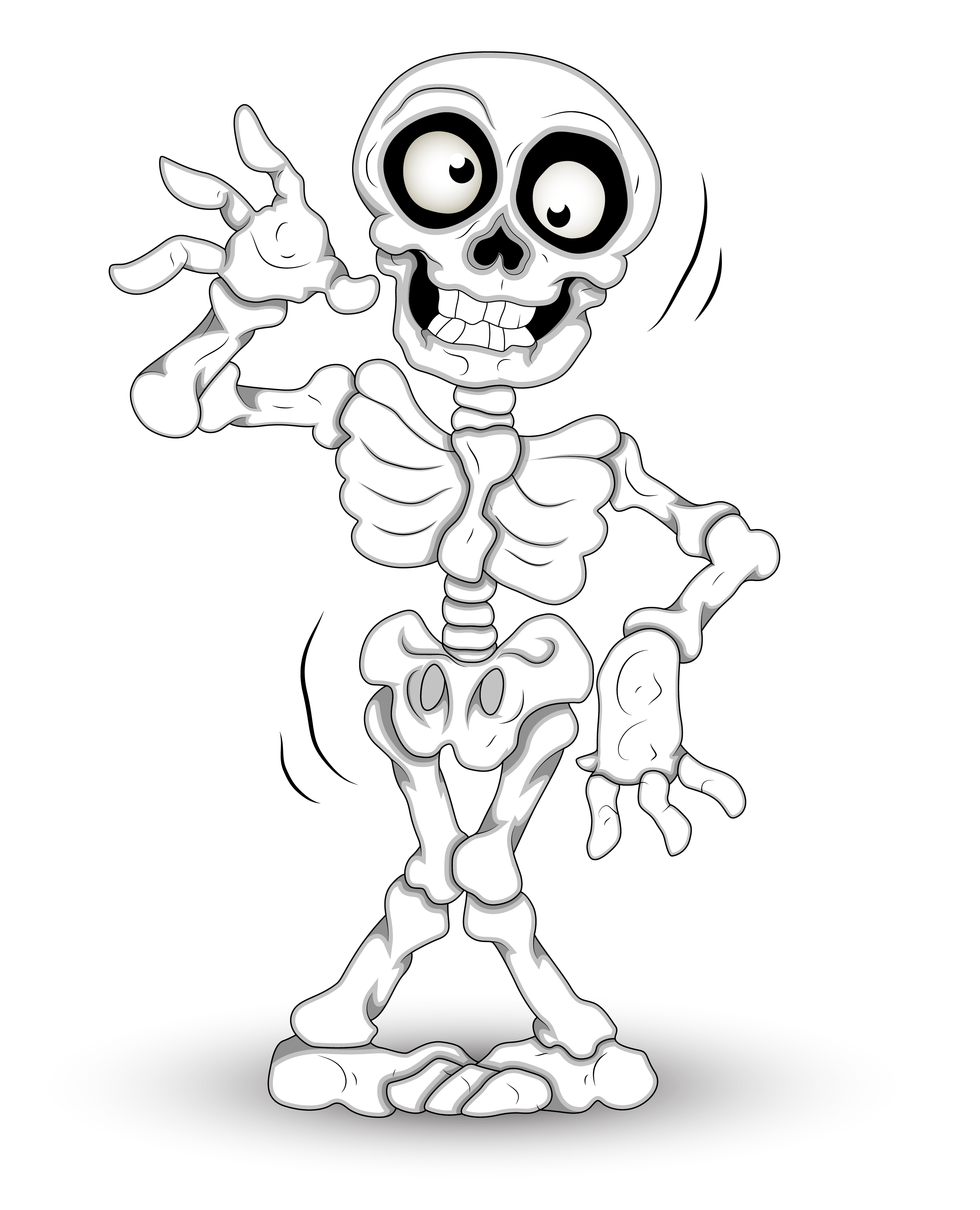 Funny skeleton clipart.