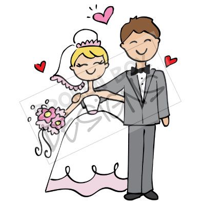 Cute Bride And Groom Clipart.