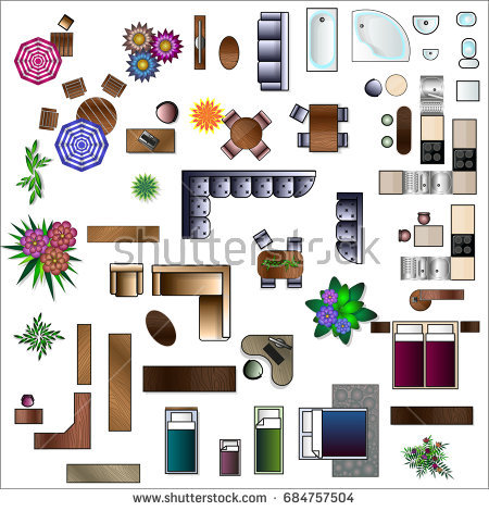 Furniture Clipart Top View.