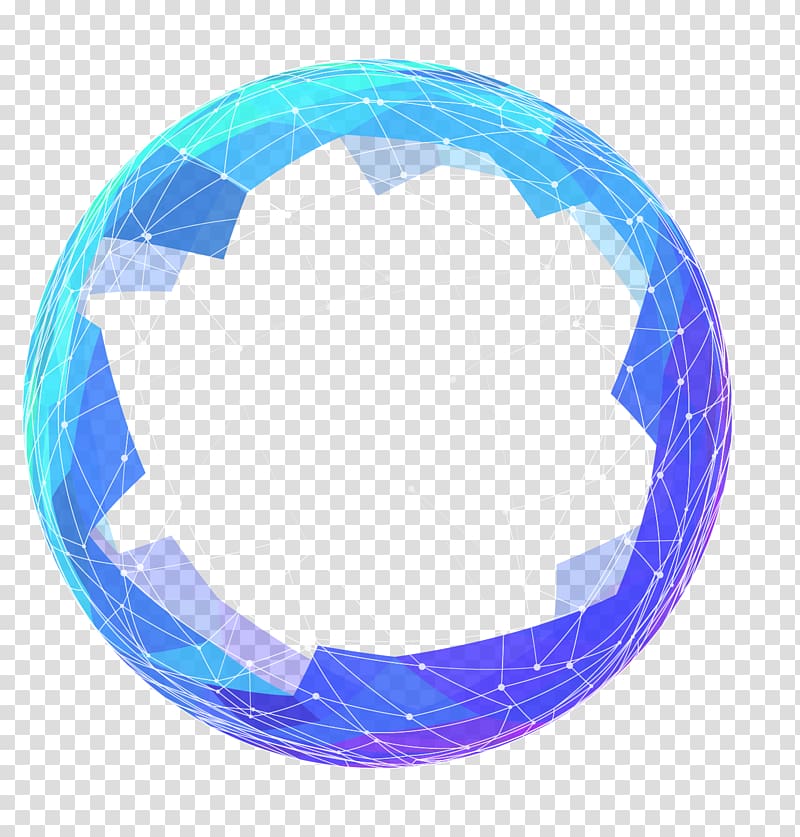 Round blue and purple ball illustration, Future ICO.