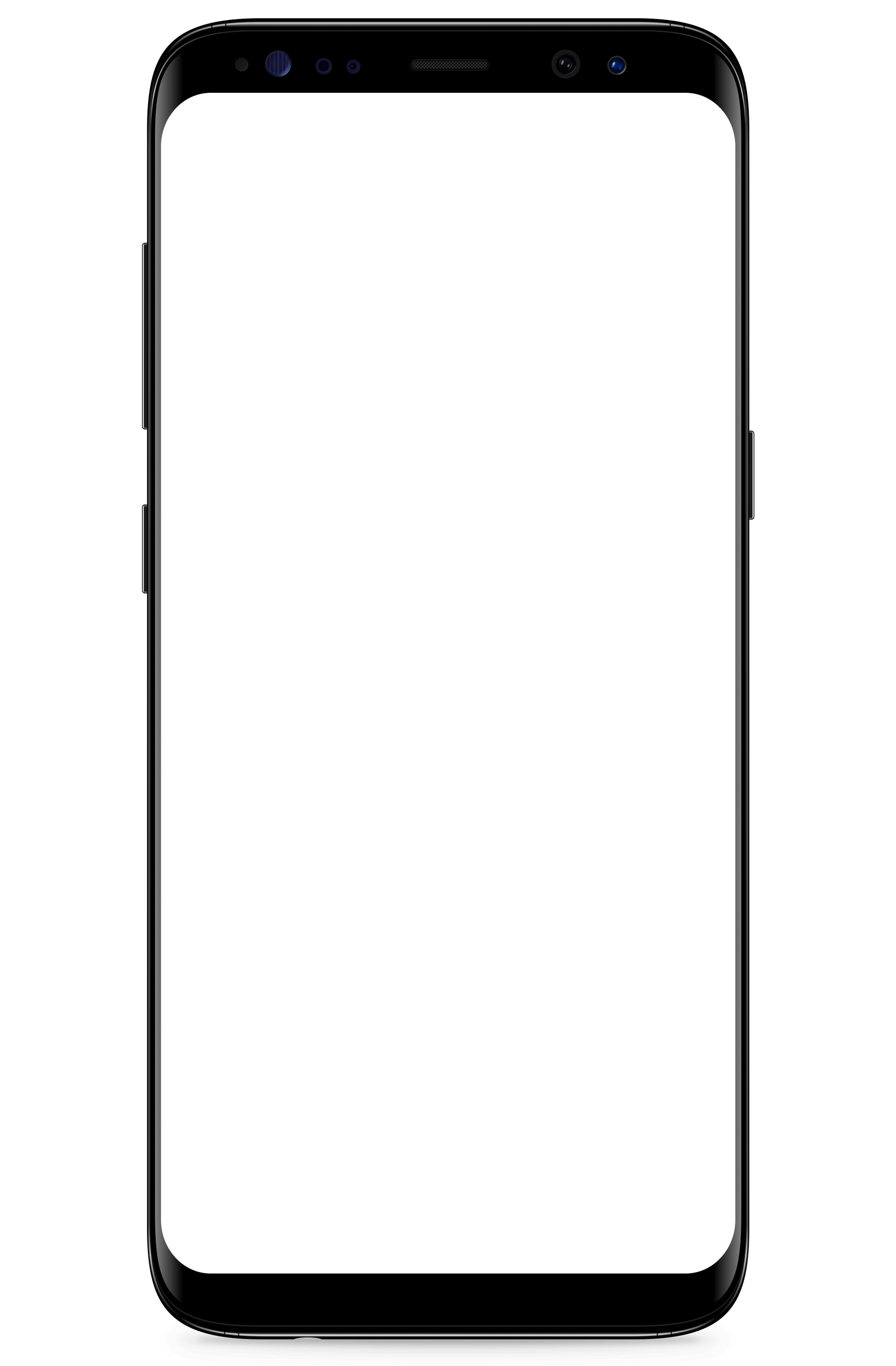 Samsung Galaxy S8 Black transparent background.