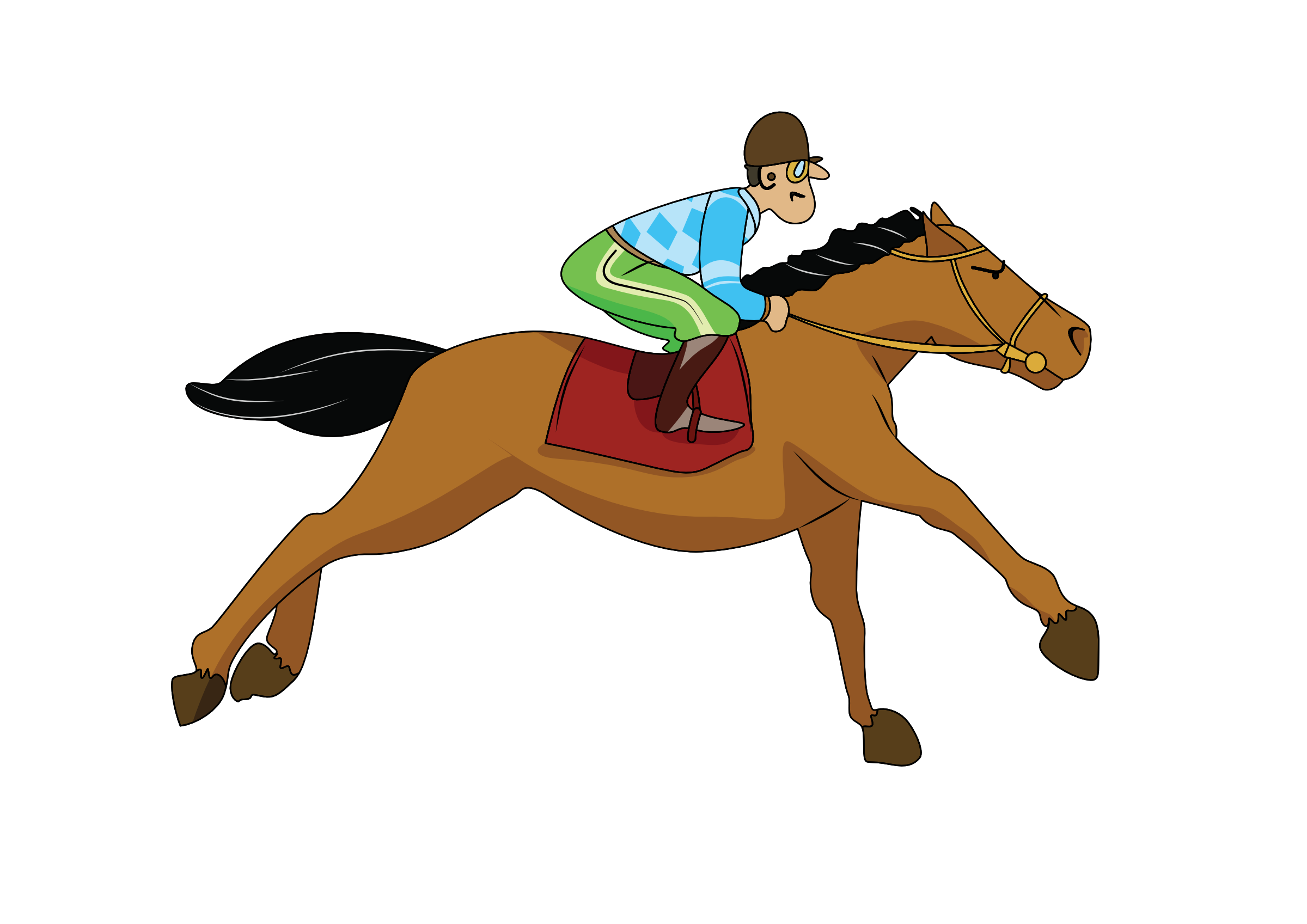 Kids Galloping Clipart.
