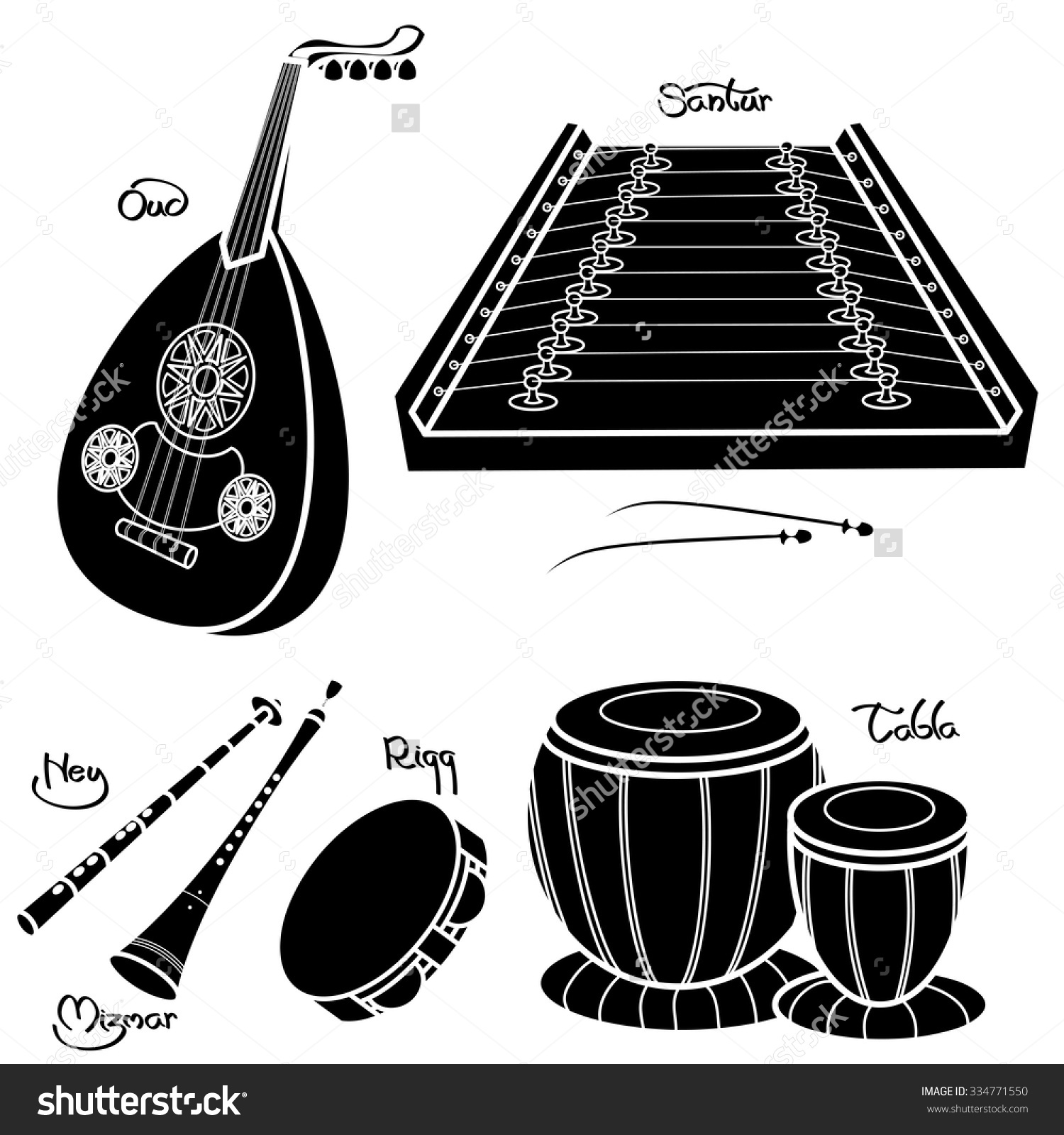 Вектор турецкие музыкальные инструменты