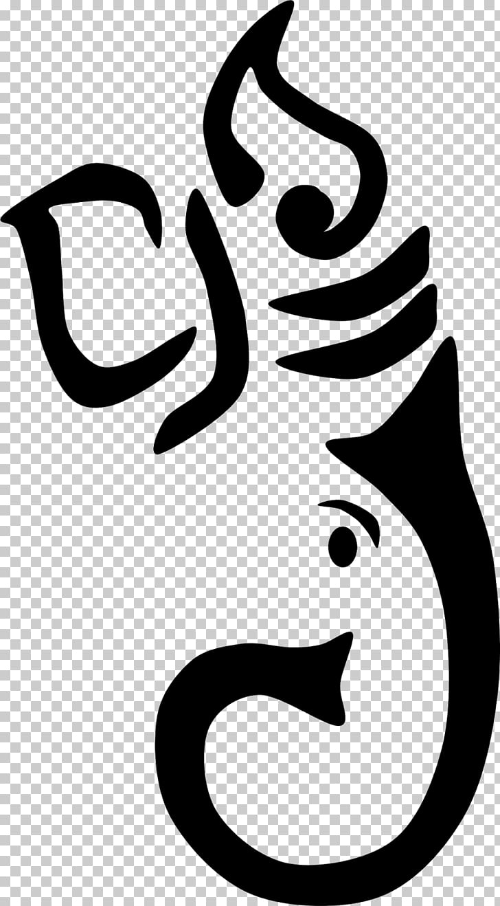 Ganesha Desktop Drawing , ganesha, black elephant logo PNG.