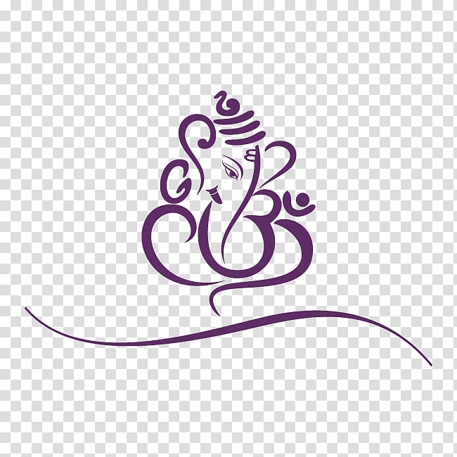 Spiral purple logo, Ganesha Mahadeva Parvati Hinduism.