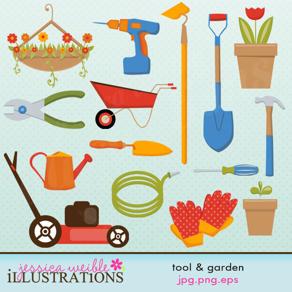 Gardening Tools And Equipment Clipart.