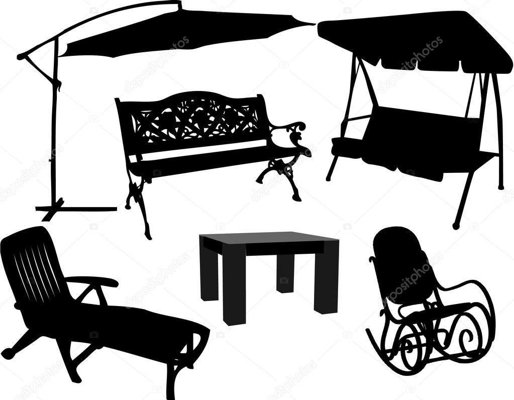 Furniture for garden and terrace — Stock Vector © pablonis #6936665.