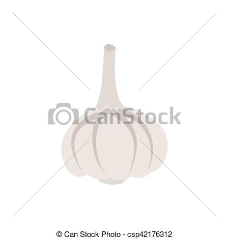Vector Clip Art of Garlic isolated. Vegetables on white background.