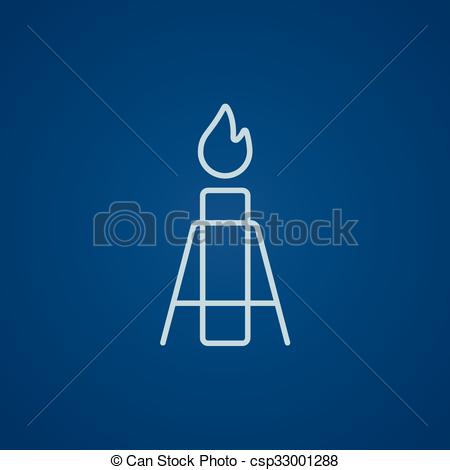Vector of Gas flare line icon..