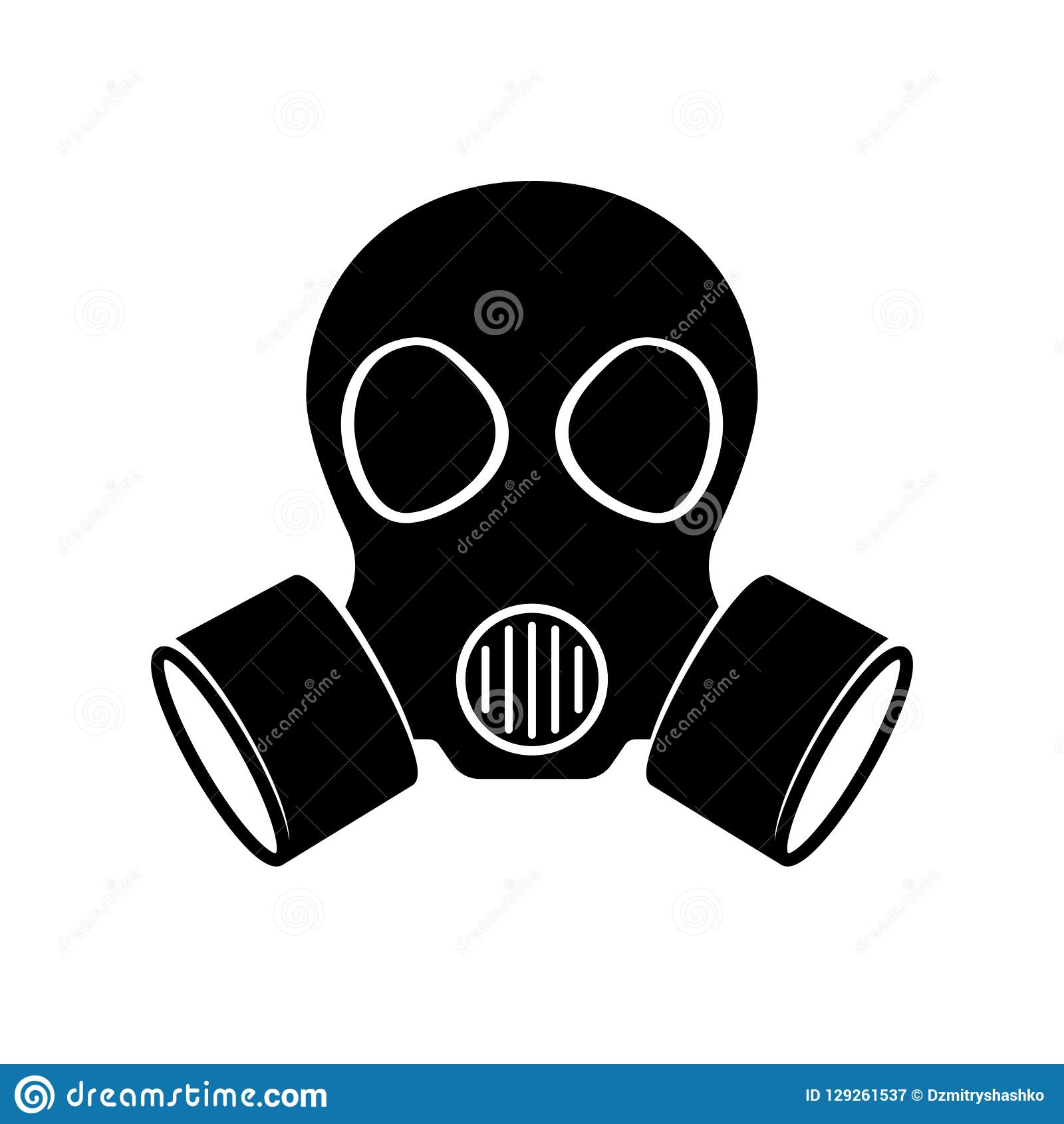 Gas mask silhouette icon stock vector. Illustration of military.