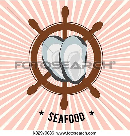 Clip Art of Sea food gastronomy k32979886.