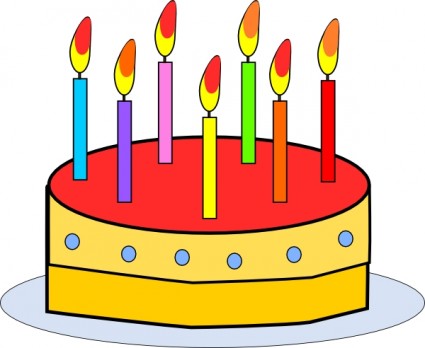 75 Birthday Cakes Candles Clipart.