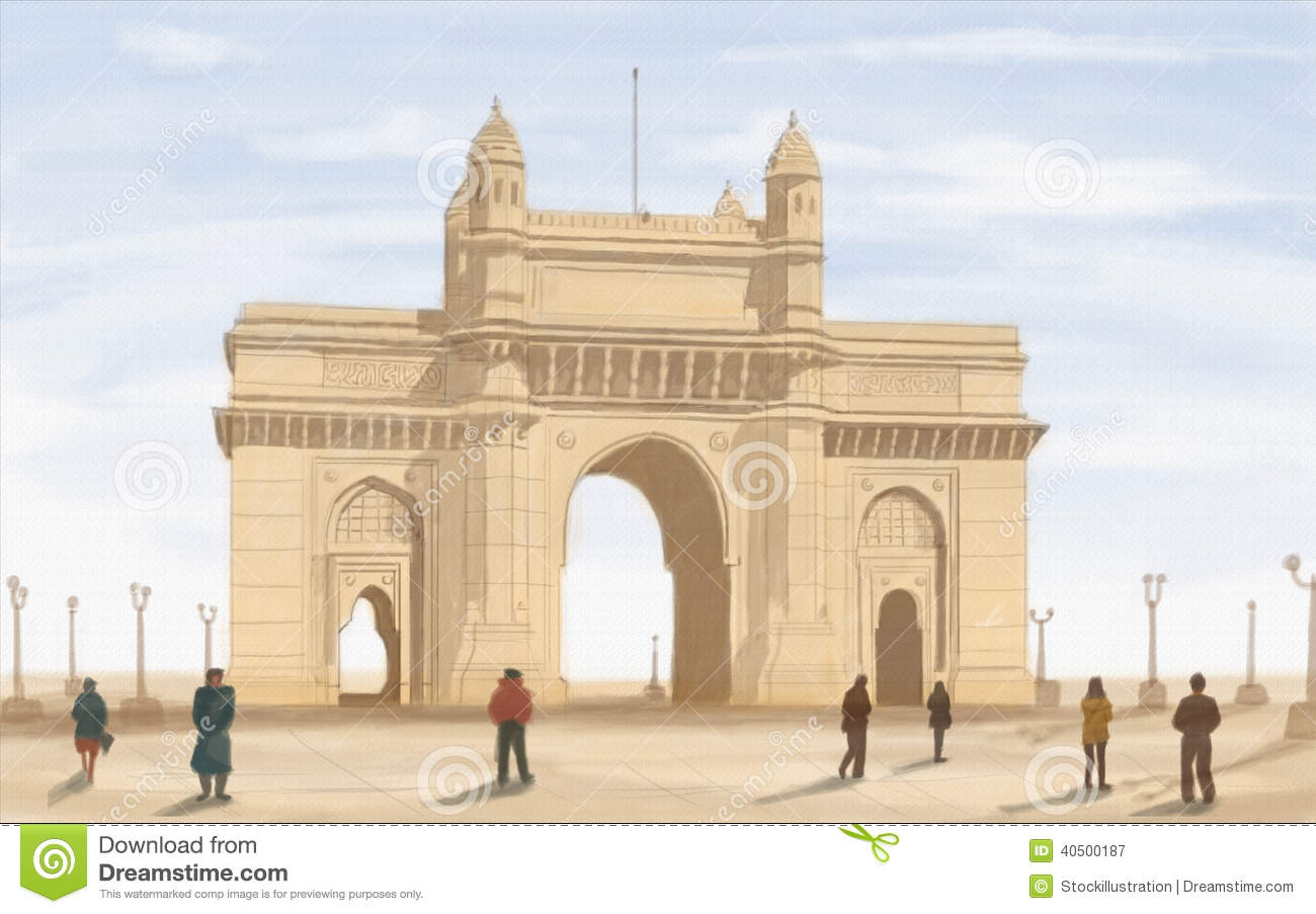 Gateway of india clipart.