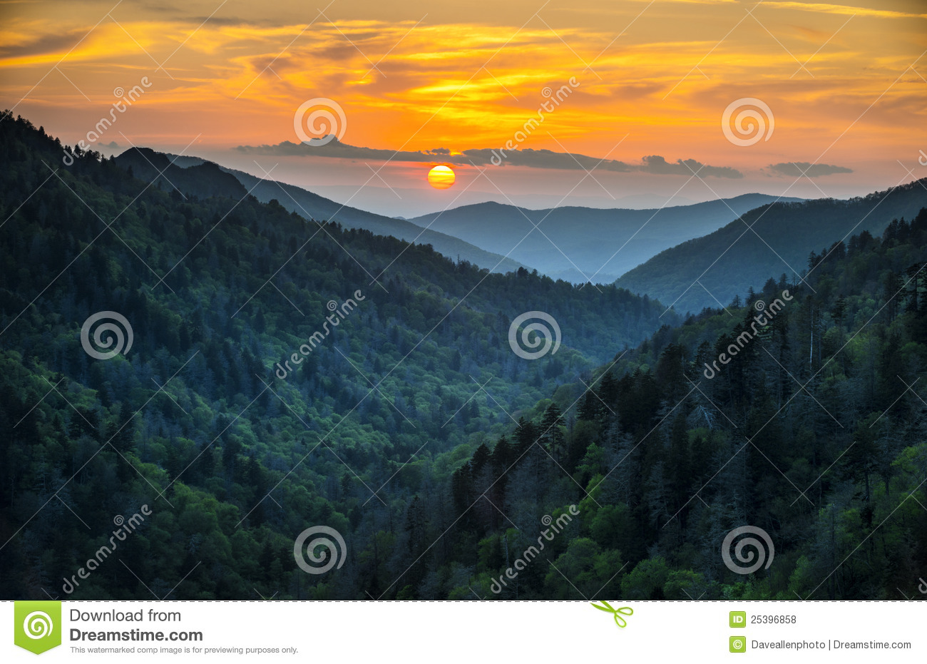 Gatlinburg TN Great Smoky Mountains National Park Royalty Free.