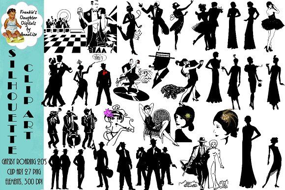 Gatsby Flapper & Mobster ClipArt.