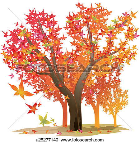 Clipart of autumn, tree, season, maple leaf, maple tree, fall.