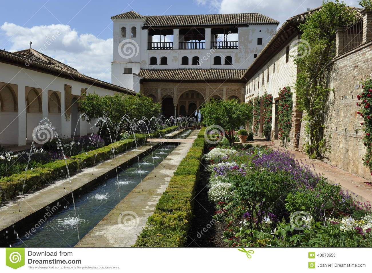 Alhambra, Generalife Palace, Granada, Spain Stock Photo.