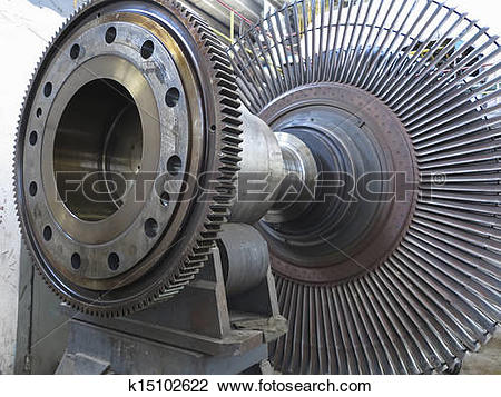 Stock Photo of Power generator steam turbine during repair at.