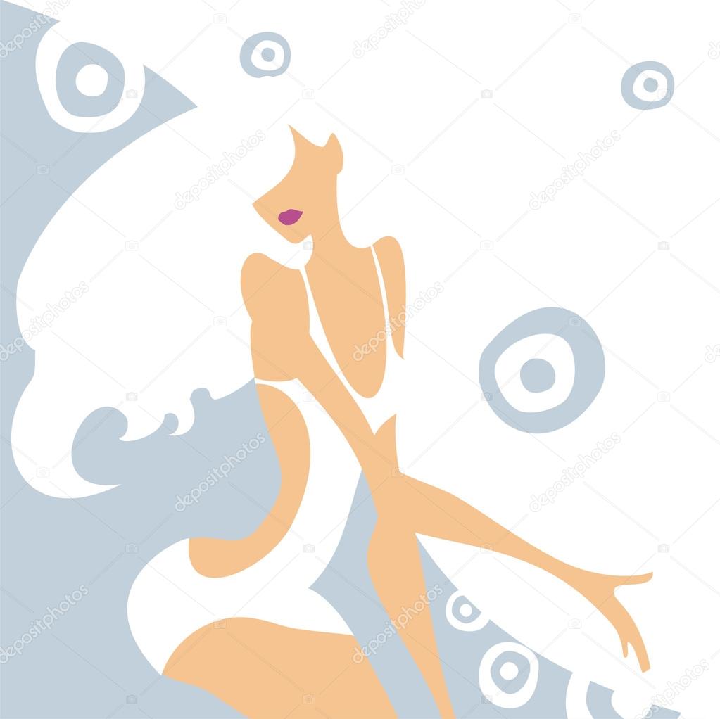 Woman on a gentle light background — Stock Vector © Anmaxy #1418700.