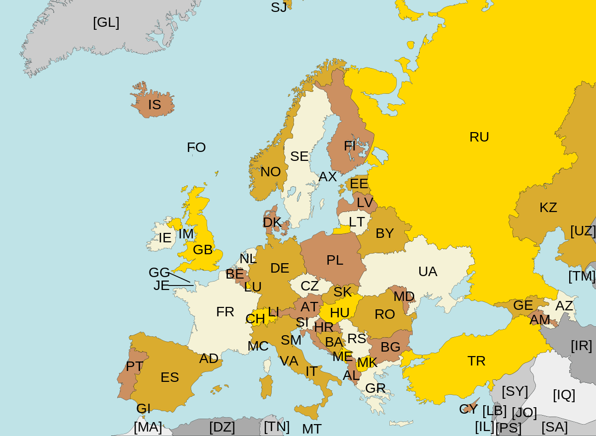 Country Name 2 Letter Code Germany