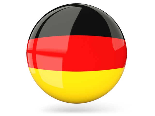 Glossy round icon. Illustration of flag of Germany.
