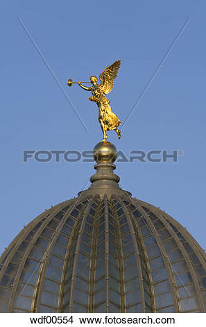 Stock Photo of Germany, Dresden, Golden angle on cupola of the.