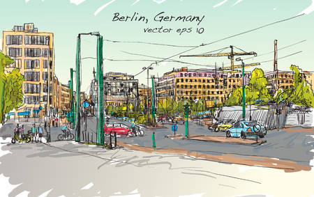 141 City Street Berlin Germany Stock Vector Illustration And.