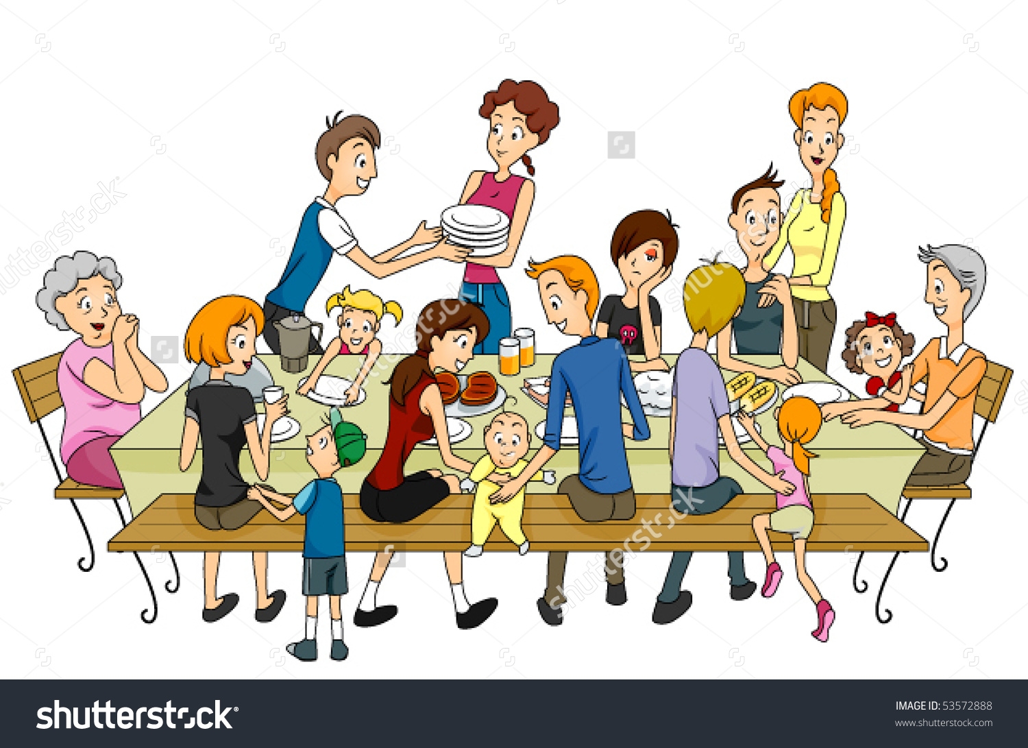 Family Get Together Clipart.