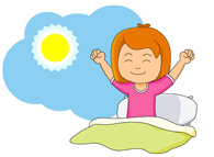 Child Waking Up In The Morning Clipart.
