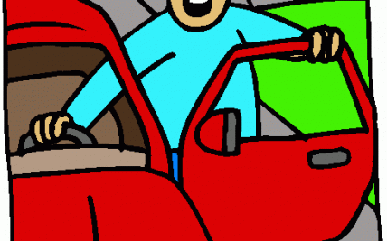 Getting Car Cartoon.