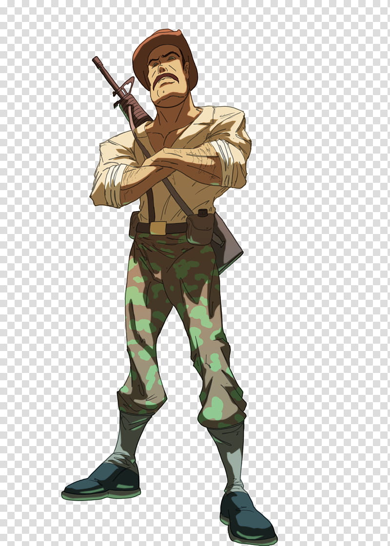 GI JOE RECONDO, man with rifle standing transparent.